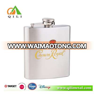 7oz stainless steel water transfer hip flask for private gift