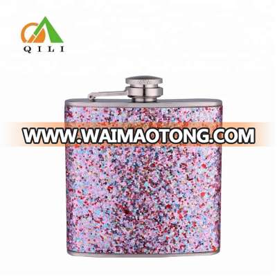 FDA and LFGB 170ml high quality brilliant leather hipflask promotional gifts giveaways