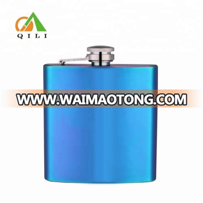 promotional 6oz customized flagon stainless steel electroplating hip flask