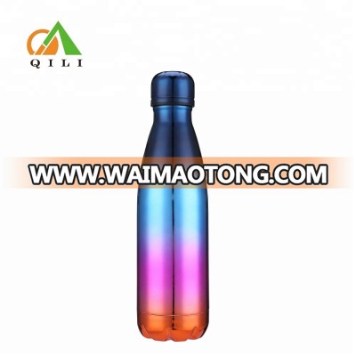 2017 newest double wall insulated electroplating stainless steel cola water bottle